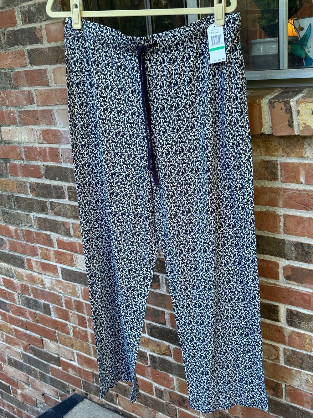 Nautica Anchor Pattern PJ Pants. Elastic, Drawstring Waist. Woman’s size Large